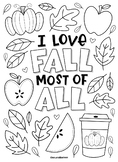 I Love Fall coloring page