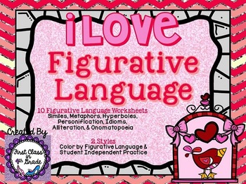 Preview of I Love Figurative Language (Love/Valentine's Day Literary Device Unit)