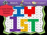 I Love First Expanded Notation - Watch, Think, Color Game!