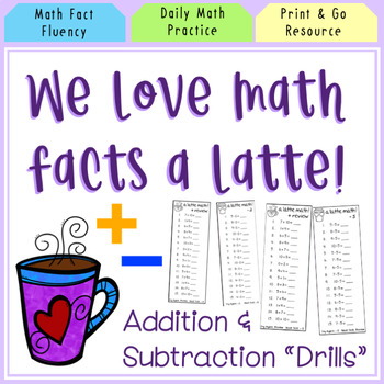 Preview of Addition & Subtraction Fact Fluency Drills