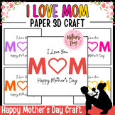I Love Mom Multi-Colors Cards 3D Paper Craft | Happy Mothe