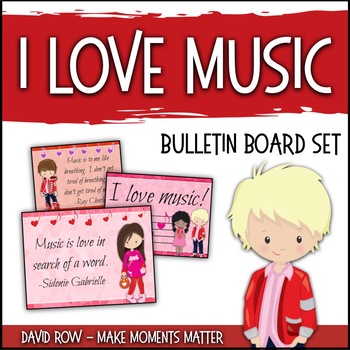 Preview of I Love Music - Valentine-themed Music Advocacy Bulletin Board