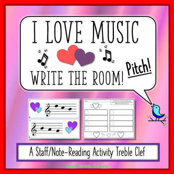 Preview of I Love Music-Write the Room-Pitch!