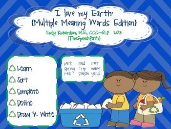 Preview of I Love My Earth {Multiple Meaning Words Edition}  FREEBIE