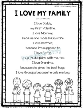 i love my family poems for kids