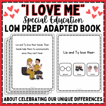 Preview of I Love Myself Special Education Adapted Book - Inclusion - Valentine's Day