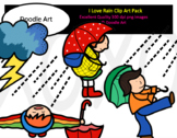 I Love Rain Clip Art Pack