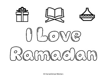 Download I Love Ramadan Coloring page by HomeSchool Matters | TpT