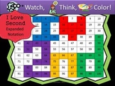 I Love Second Expanded Notation - Watch, Think, Color Game!