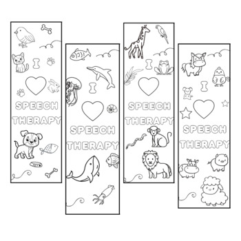 Preview of I Love Speech Therapy Coloring Page Bookmarks, Perfect For Speech Students