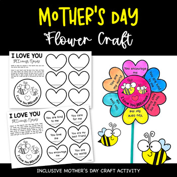 Preview of I Love You BEEcause - Inclusive Mother's Day Craft Activity
