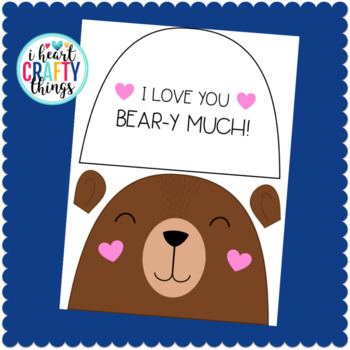I love you Monica!  Bear & Hearts - Greetings Cards for Love for
