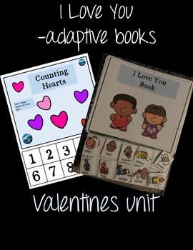 Preview of I Love You Book - adaptive book and Valentine's Unit