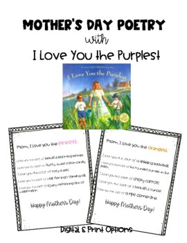 Preview of I Love You the Purplest Mother's Day Writing Activity (Digital + Print)