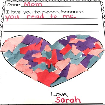 Preview of I Love You to Pieces | Valentines Mother's Day Paper Craft | Tear Art
