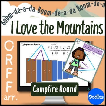 Preview of I Love the Mountains | Round Song With Orff Arrangement, Motions, and Creating