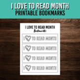 I Love to Read Month Heart Bookmarks | Library and Reading