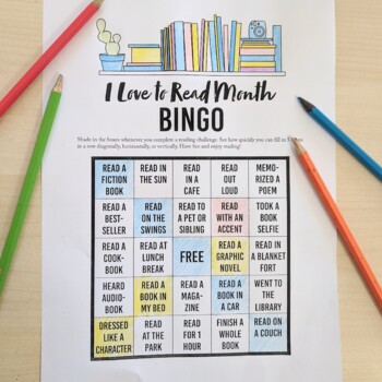 I Love to Read Month Reading BINGO Template | Book Competition | TPT