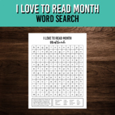 I Love to Read Month Word Search | Library or Reading Clas