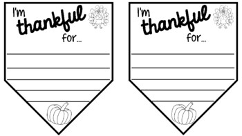 Preview of I'M THANKFUL FOR...Thanksgiving Banner Writing