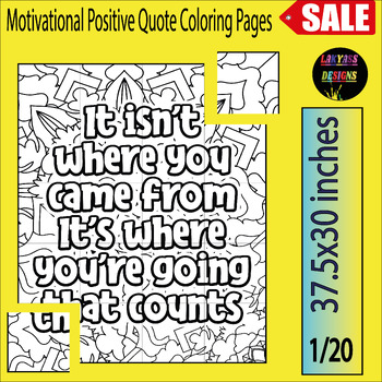 Preview of I-Motivational Positive Quote Coloring Pages | Collaborative Poster Art Activity