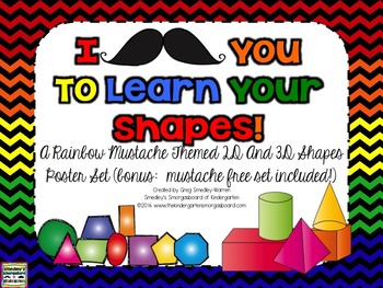 Preview of I Mustache You to Learn Your Shapes! Poster Set