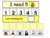 I Need 5 behavior chart earning board - Autism boardmaker