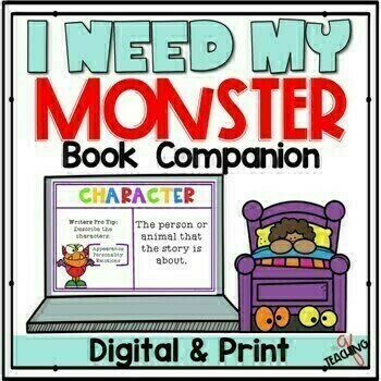 Preview of I Need My Monster Activities with Reading and Writing Lessons 2nd 3rd Grade