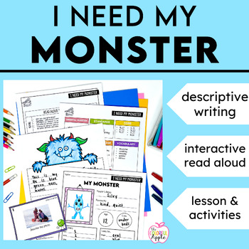 Preview of I Need My Monster - Interactive Read Aloud Lesson Plan - Descriptive Writing