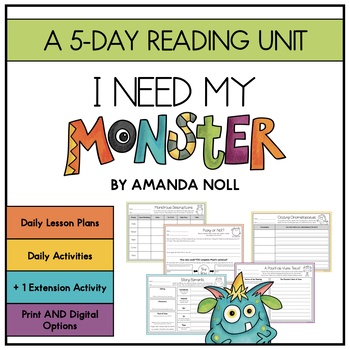 Preview of I Need My Monster: A 5-Day Reading Unit