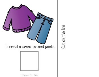 Preschool Winter Activities-Clothing Adapted Book Pre-K and Special Needs