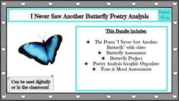 Preview of Analyzing Poetry: I Never Saw Another Butterfly