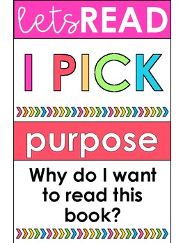 I PICK Reading Poster Printable by Teach Fun in First | TPT