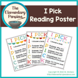 I Pick Reading Poster - Colorful