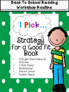 Preview of I Pick Reading Workshop Strategy Bookmarks, Posters & More