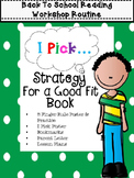 I Pick Reading Workshop Strategy Bookmarks, Posters & More