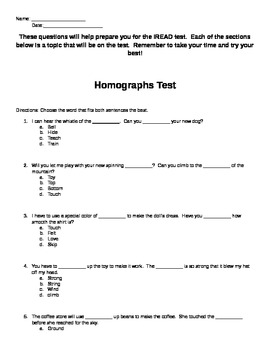 Preview of I-READ Test Prep Packet
