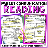 Reading Comprehension Forms - Parent Teacher Communication