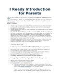 I Ready Letter to Parents IREADY
