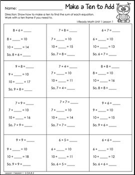 I-Ready Math Unit 1 Lesson 1 Mental Strategies for Addition Second Grade