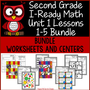 Preview of I-Ready Math Unit 1 Lessons 1-5 Bundle Second Grade