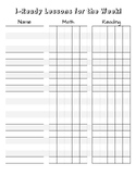 I-Ready Weekly Lesson Tracker for whole class