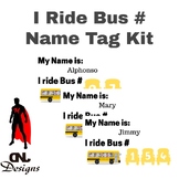 I Ride Bus # Name Tag Kit
