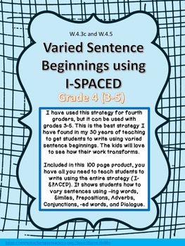 Preview of I-SPACED Strategy to teach students to write sentences with varied beginnings.