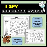 I SPY Alphabet Words Activity - Beginning Letter Recogniti