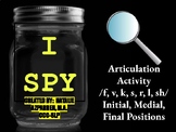 I SPY Articulation Game/Activity F V K S R L SH in all pos