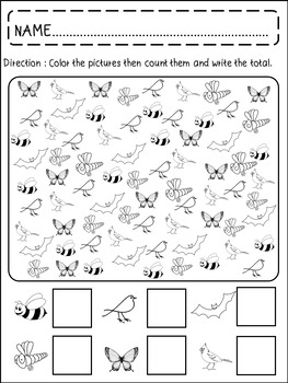I SPY! Color and Count the picture. Preschool and Kindergarten number ...