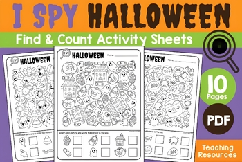 Preview of I SPY HALLOWEEN Find and Count Activity | Count the Dinosaurs, and have Fun