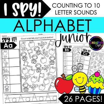 Preview of I SPY Junior: Alphabet Count and Color, Letter Sound Activities (Numbers to 10)