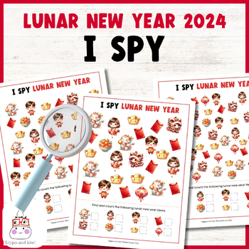 Preview of I SPY Lunar New Year 2024 Activity: Easy to Hard Levels